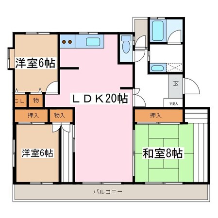 北原マンションの物件間取画像